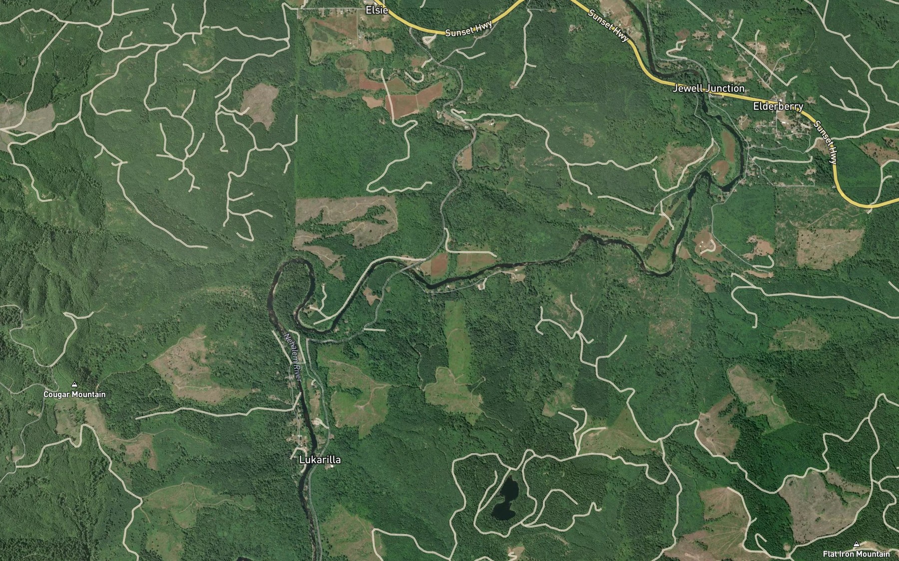 Satellite map of the Humbug Creek