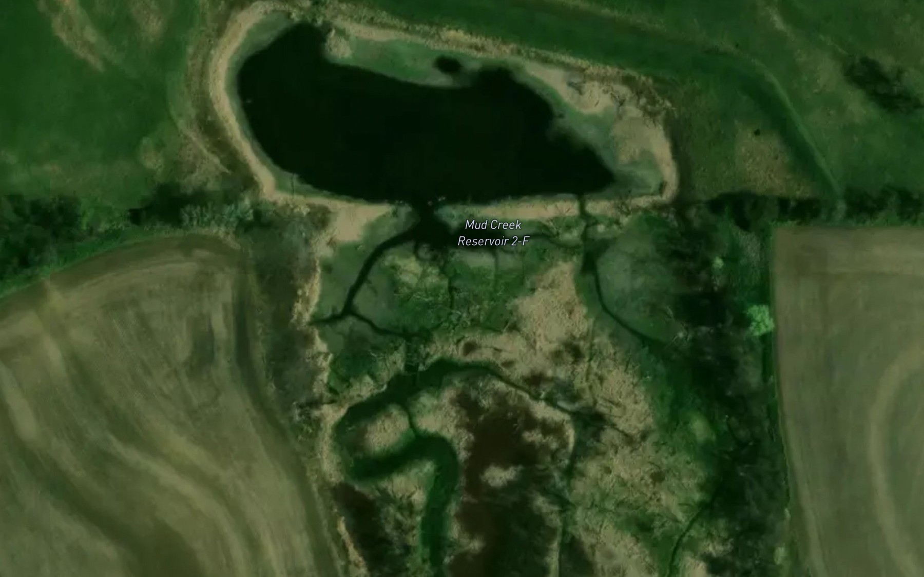 Satellite map of the Mud Creek Reservoir 2-F
