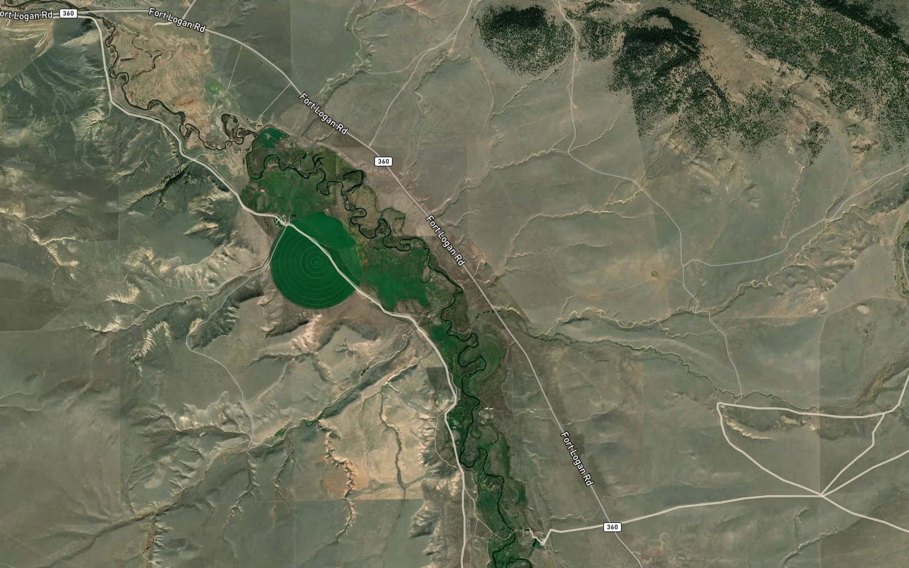 Satellite map of the Hatch Creek