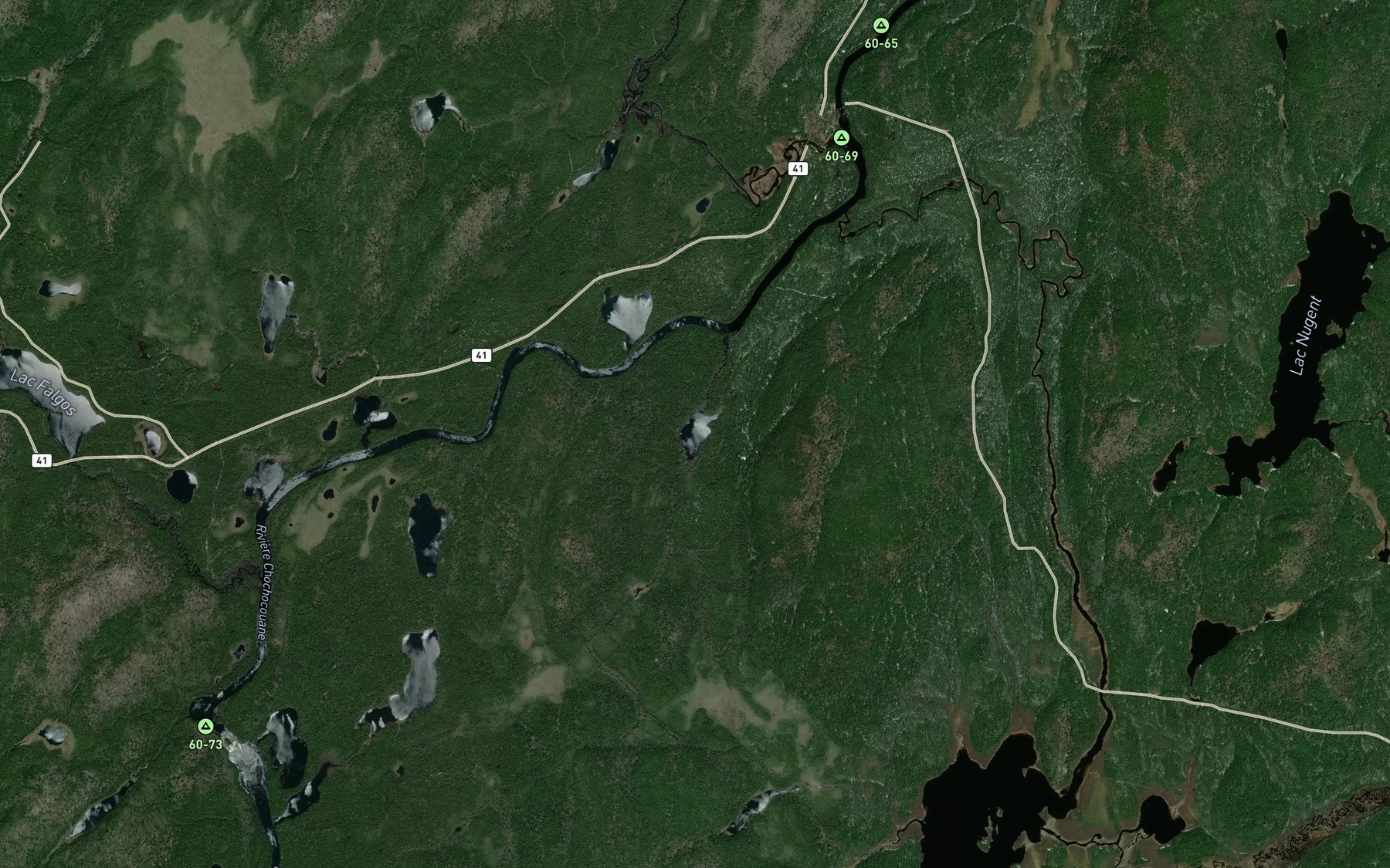 Satellite map of the Lac Calendes