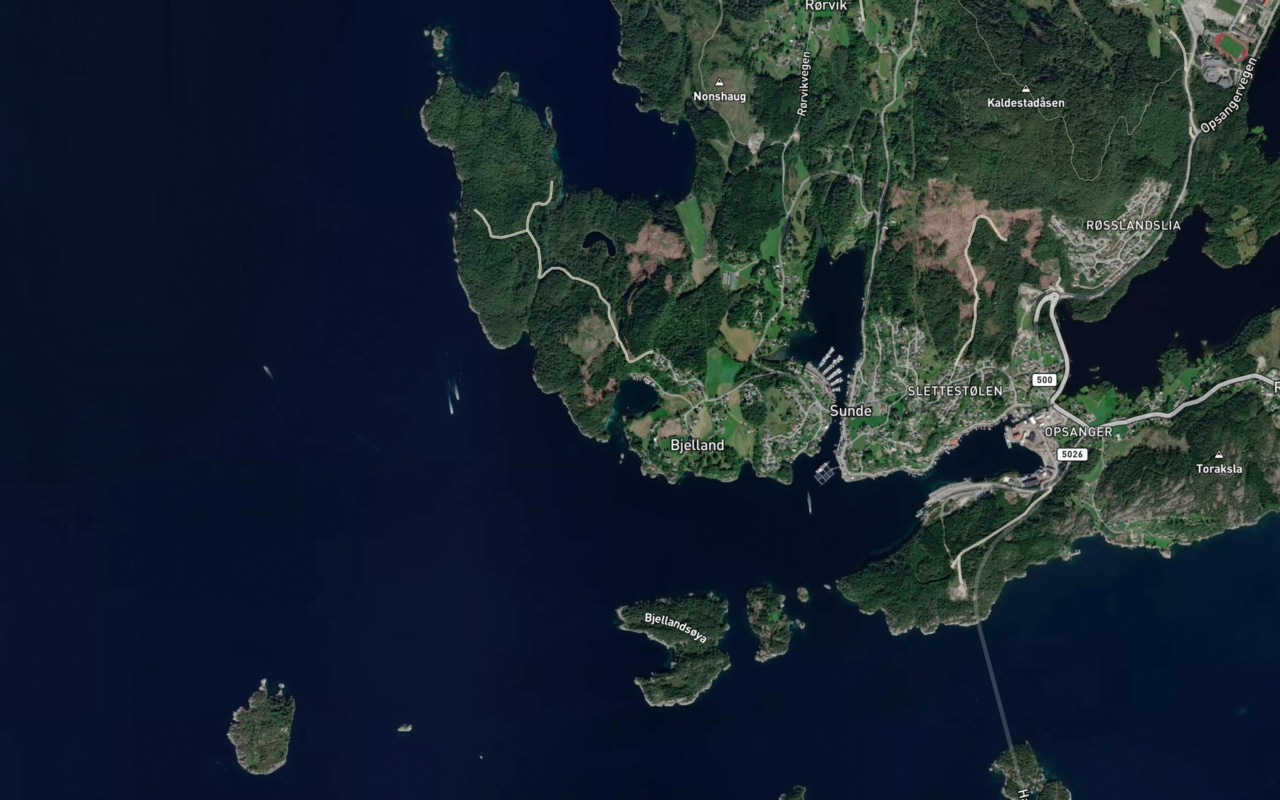 Satellite map of the Bjellandshamn