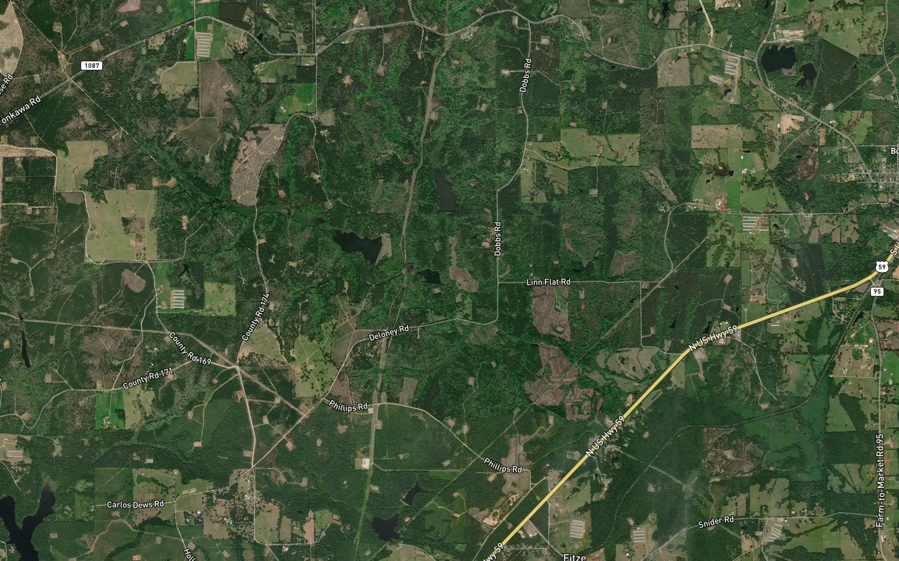Satellite map of the Clear Branch