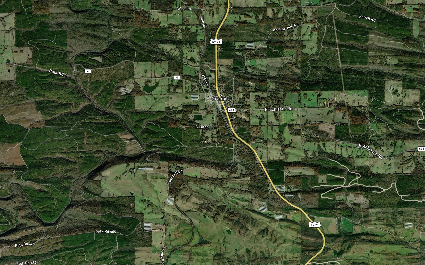 Satellite map of the Aeration Lake