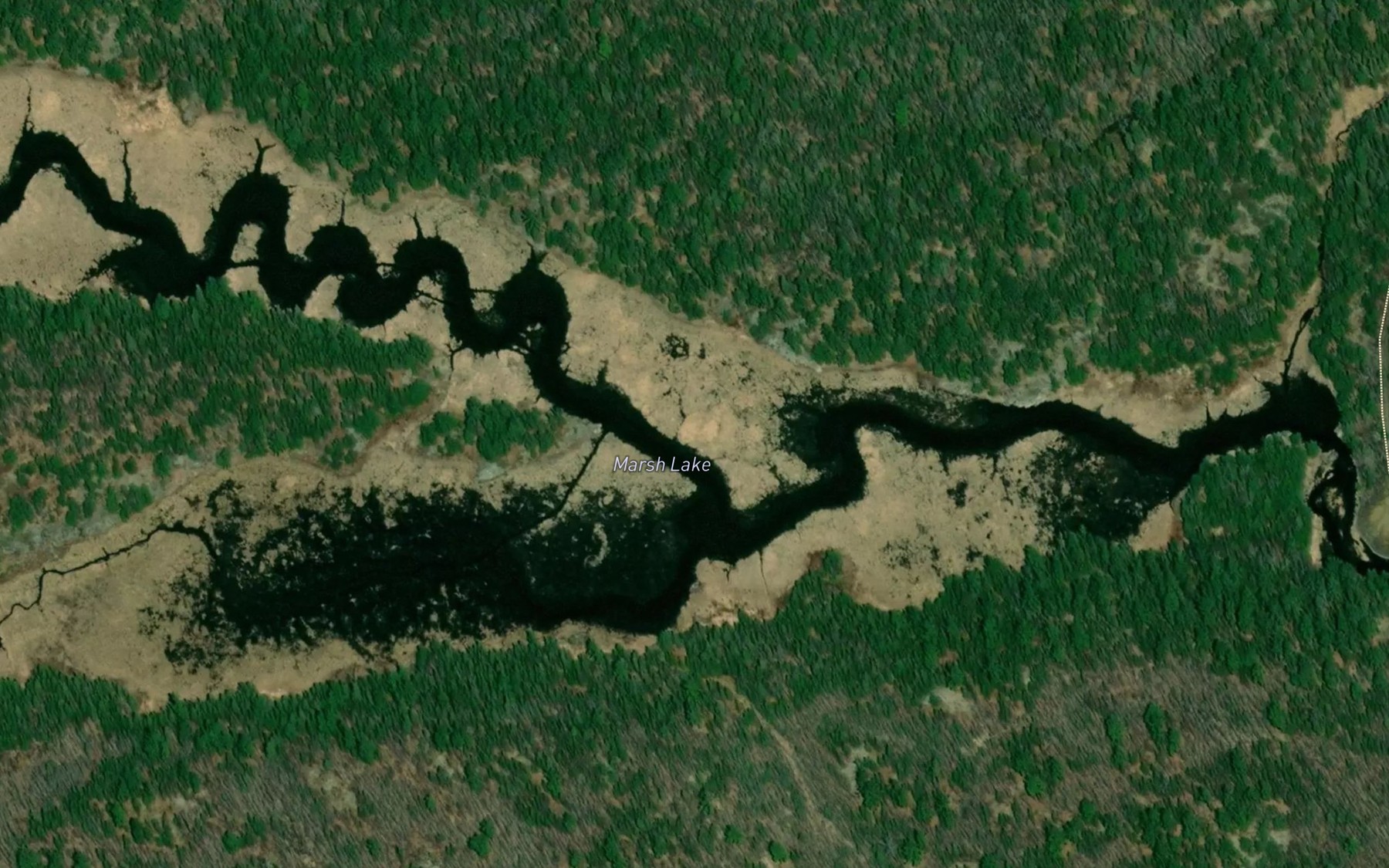 Satellite map of the Marsh Lake