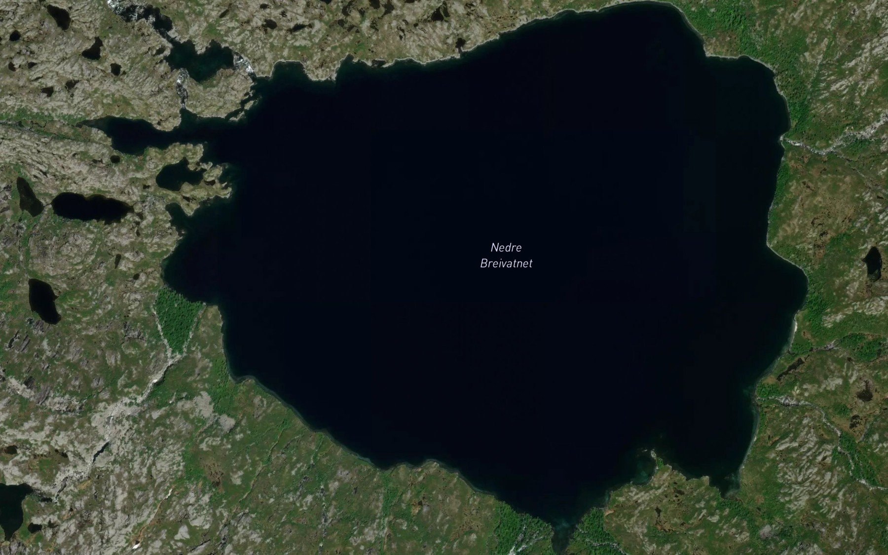 Satellite map of the Breidvatnet,nedre