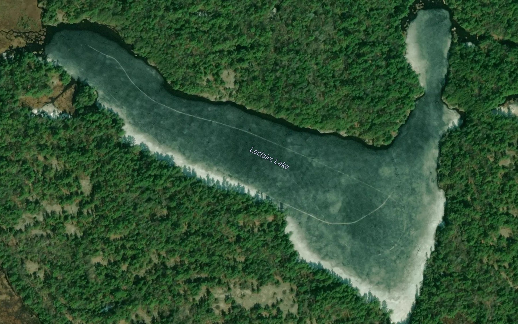 Satellite map of the Leclairc Lake