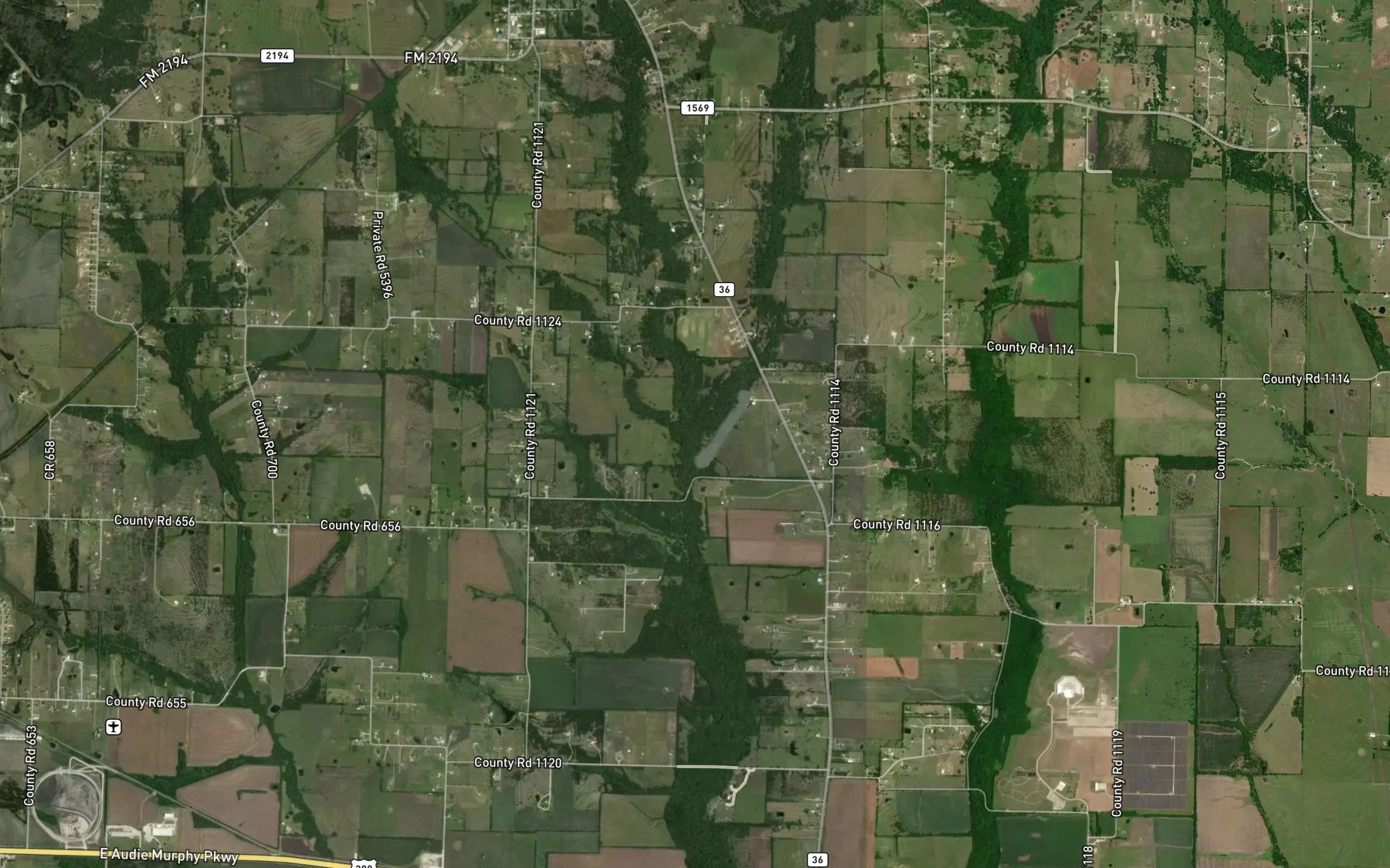 Satellite map of the Clendining Creek