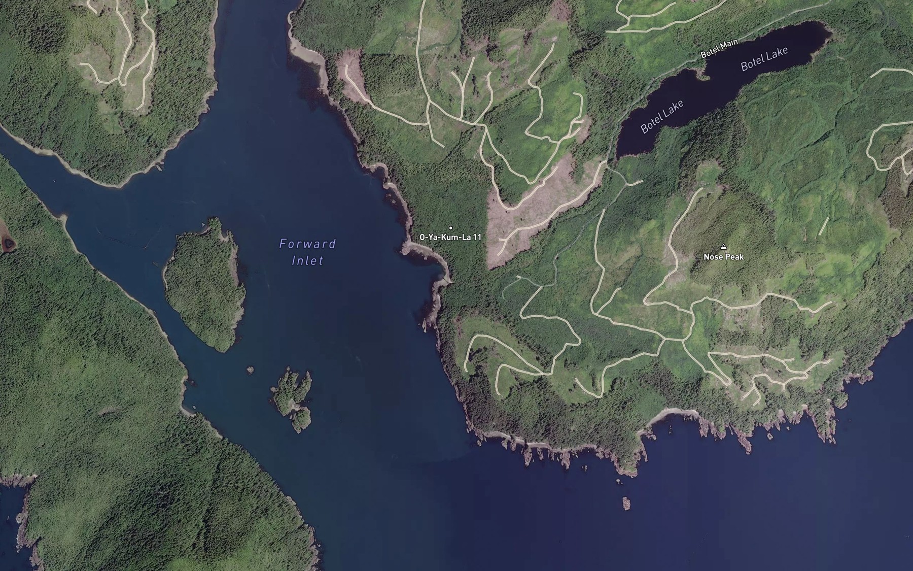 Satellite map of the Montgomery Creek