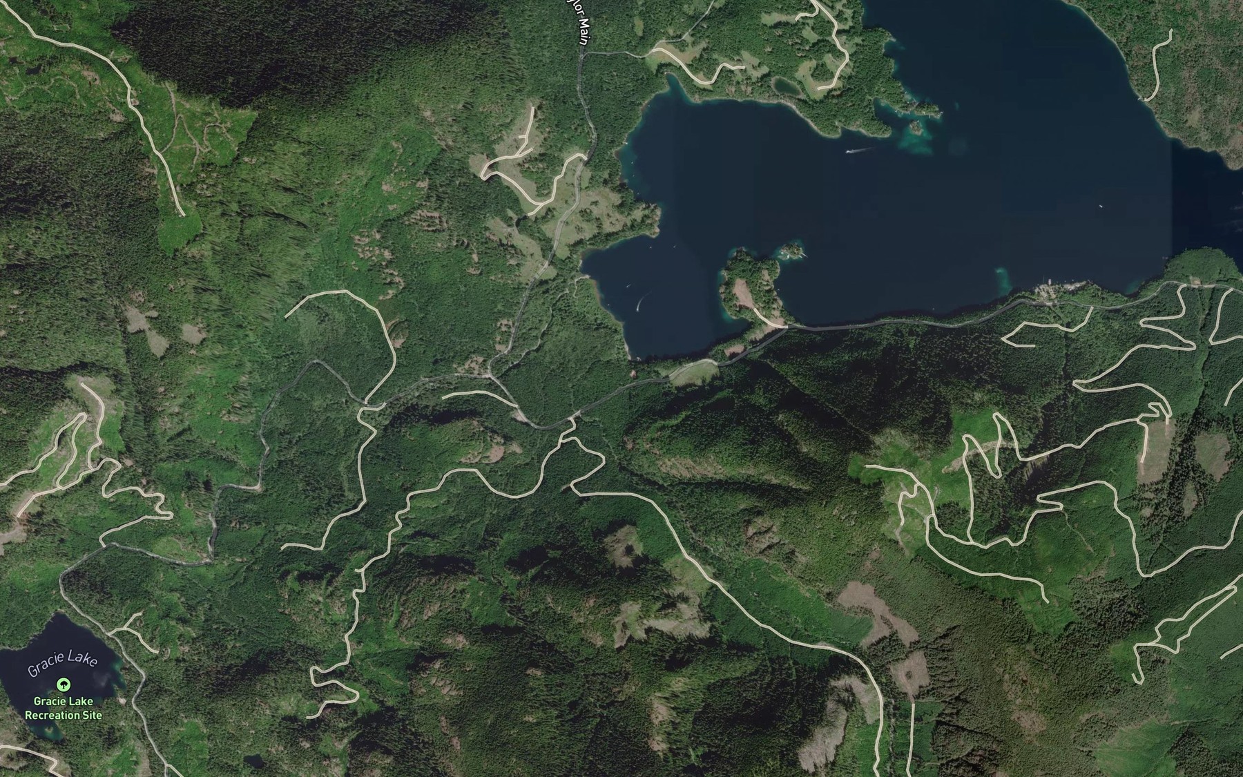 Satellite map of the Gracie Creek