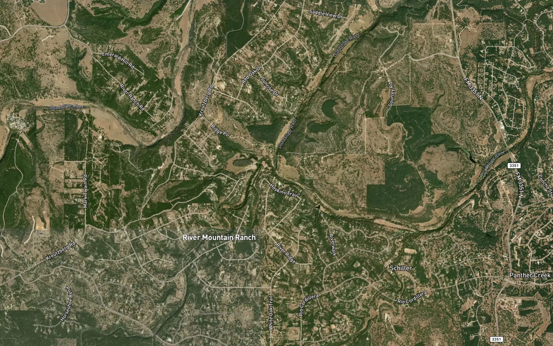 Satellite map of the Spring Creek