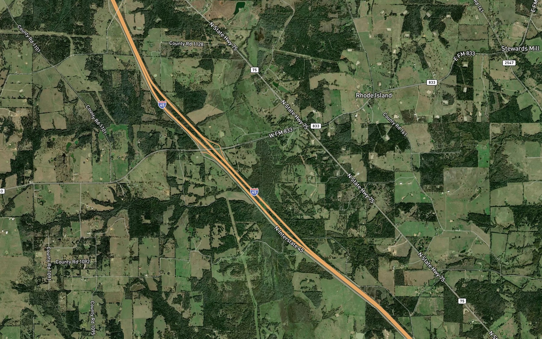 Satellite map of the Cedar Creek