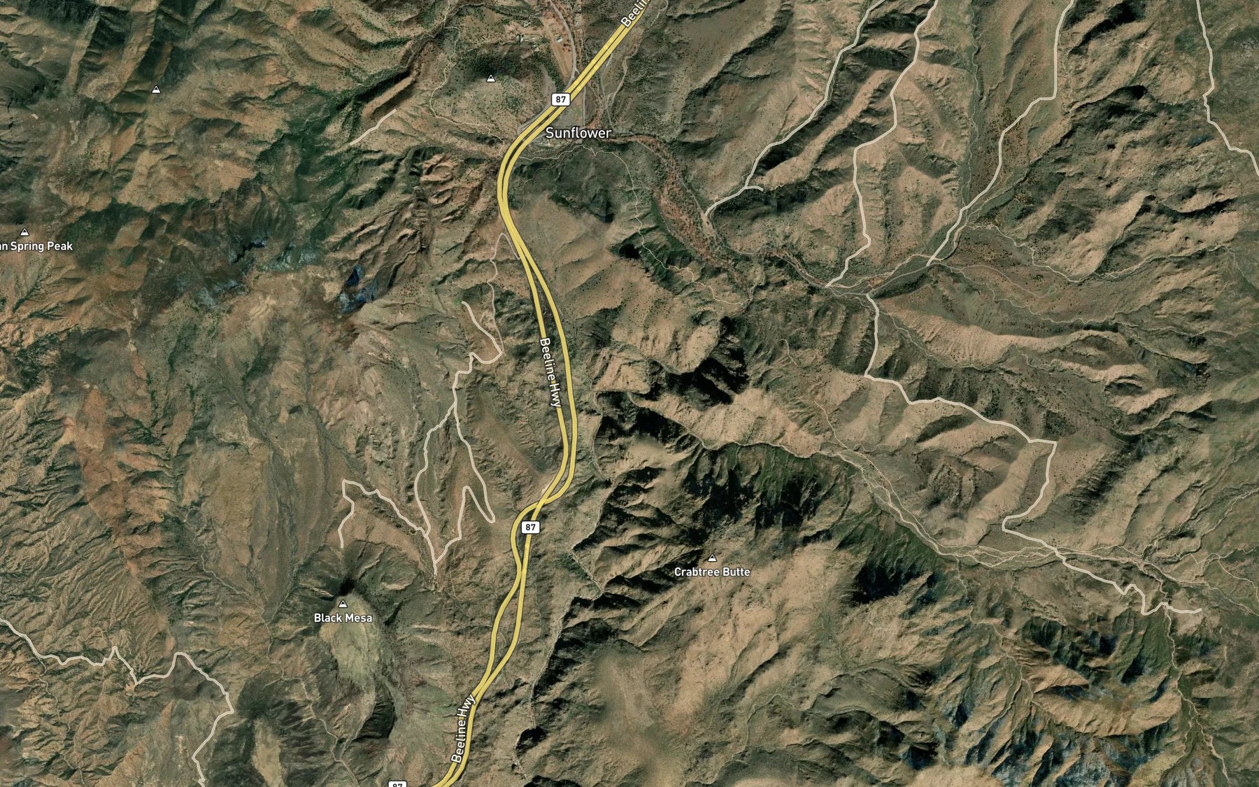 Satellite map of the Boulder Creek