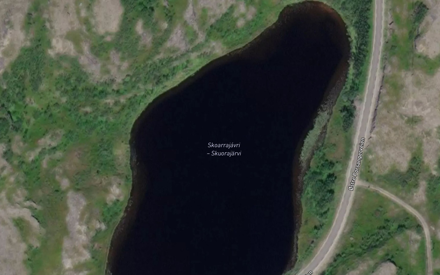 Satellite map of the Skoarrajavri