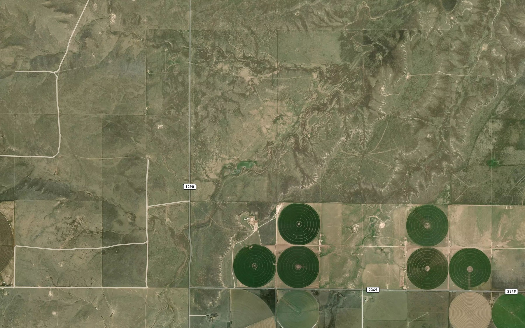 Satellite map of the Runyan Lake