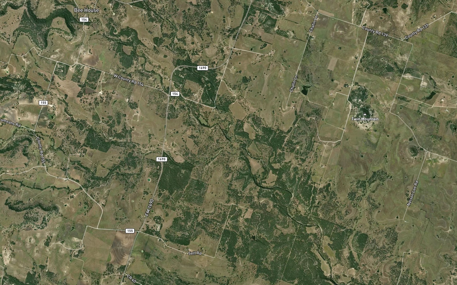 Satellite map of the Cromeans Creek
