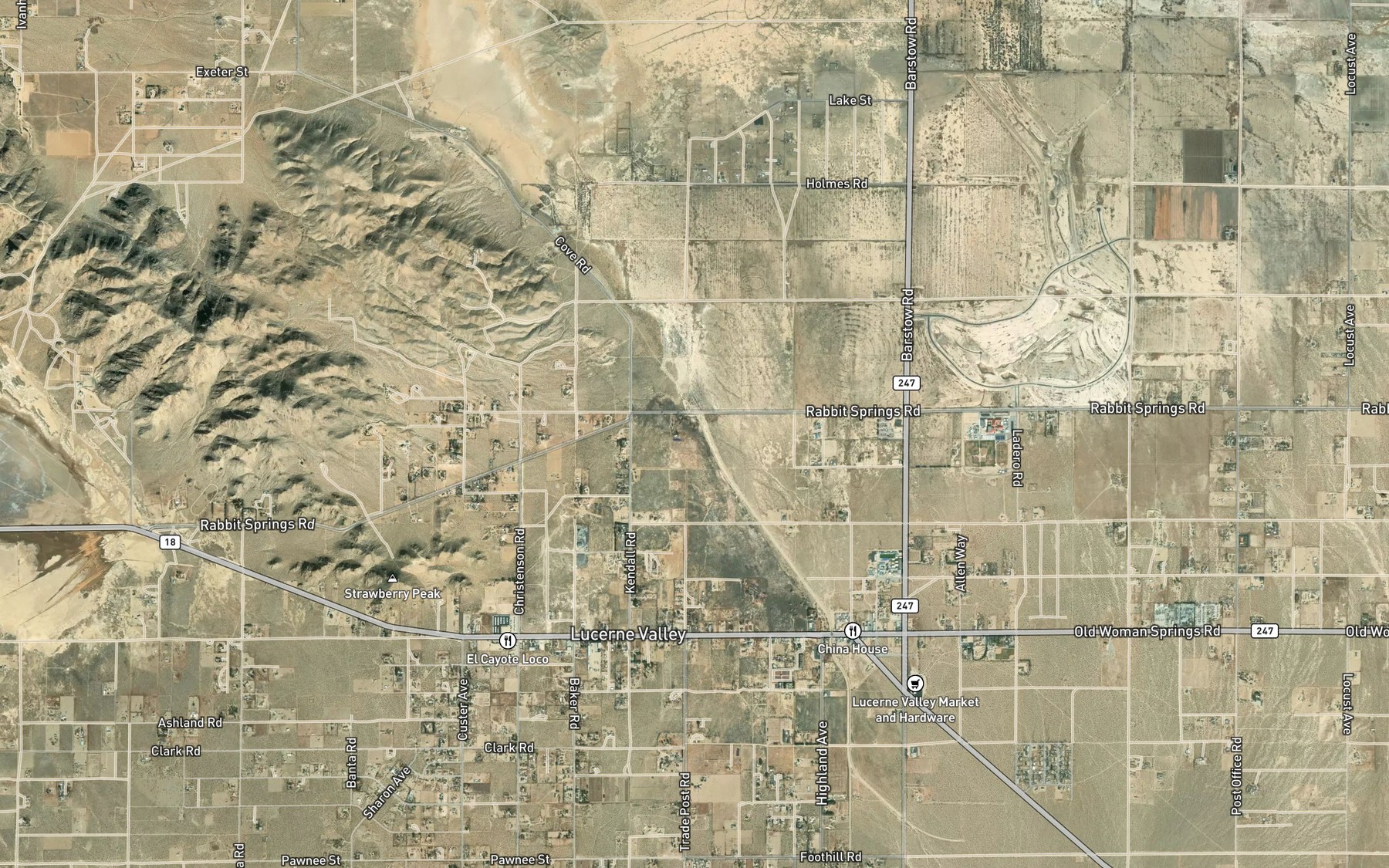 Satellite map of the Rabbit Springs