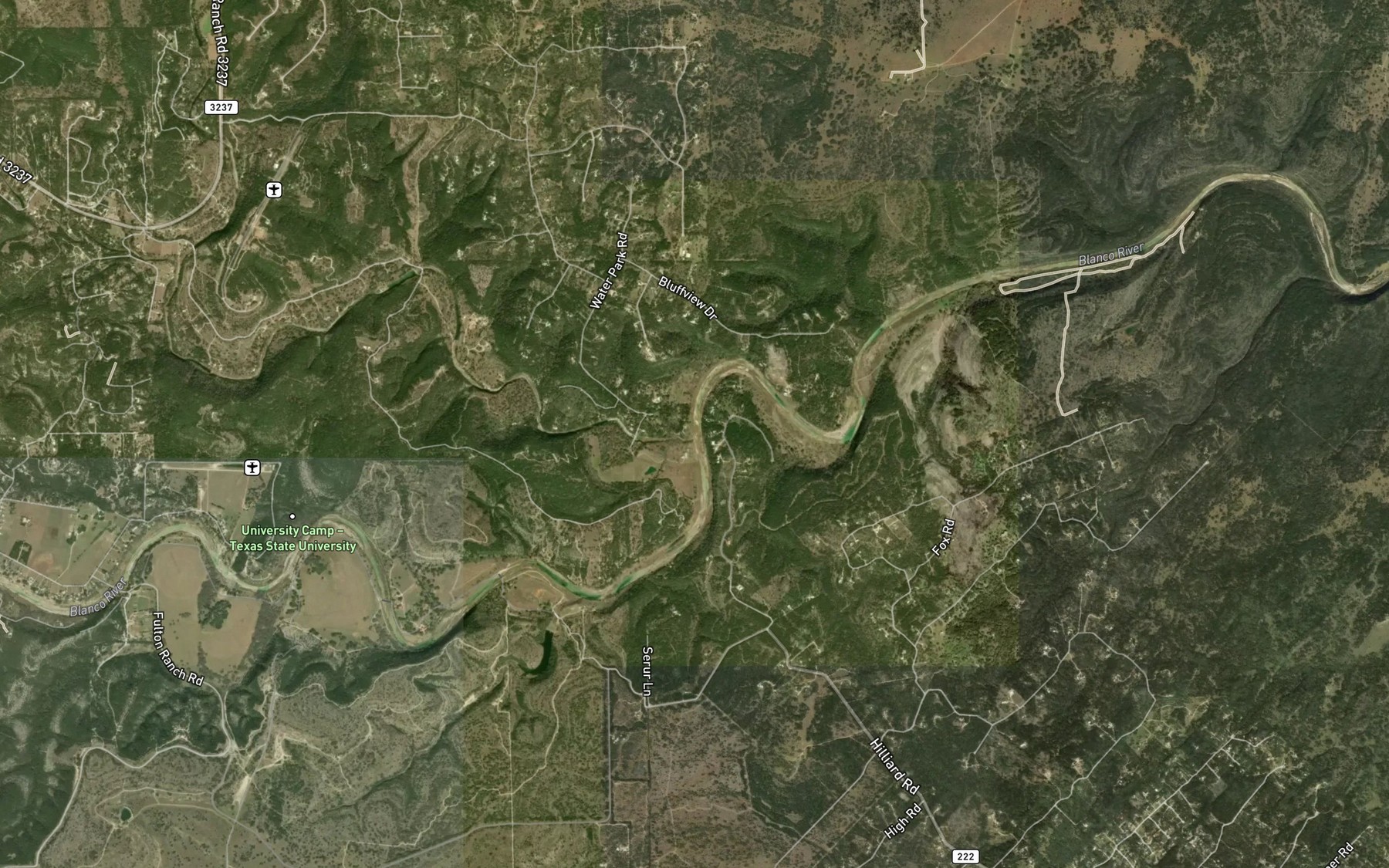 Satellite map of the Lone Man Creek