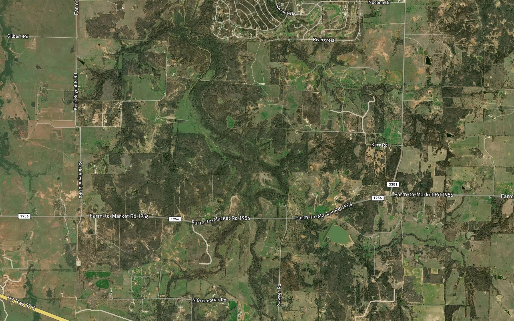 Satellite map of the Redbud Creek