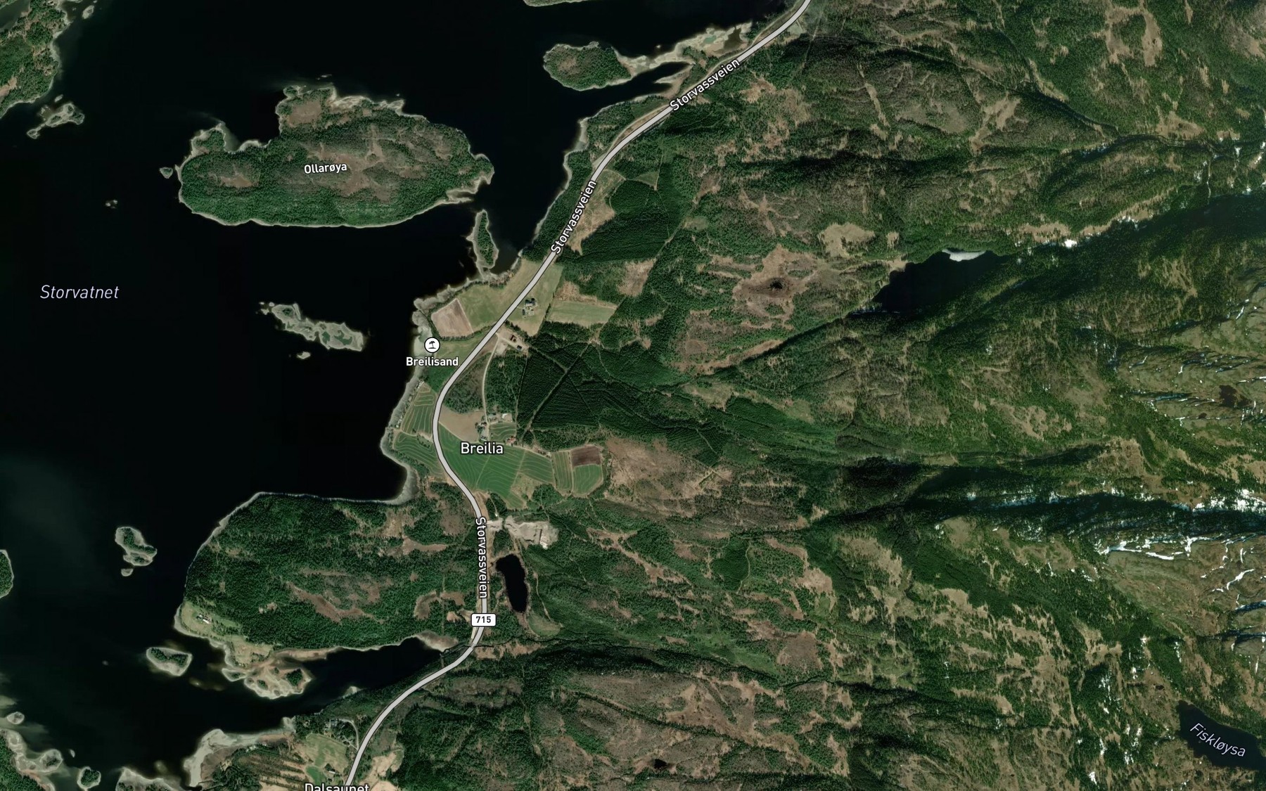 Satellite map of the Hansfossen