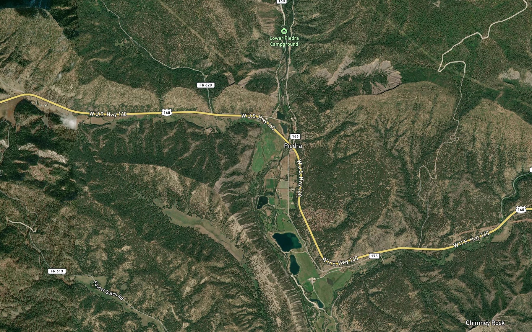 Satellite map of the Yellowjacket Creek