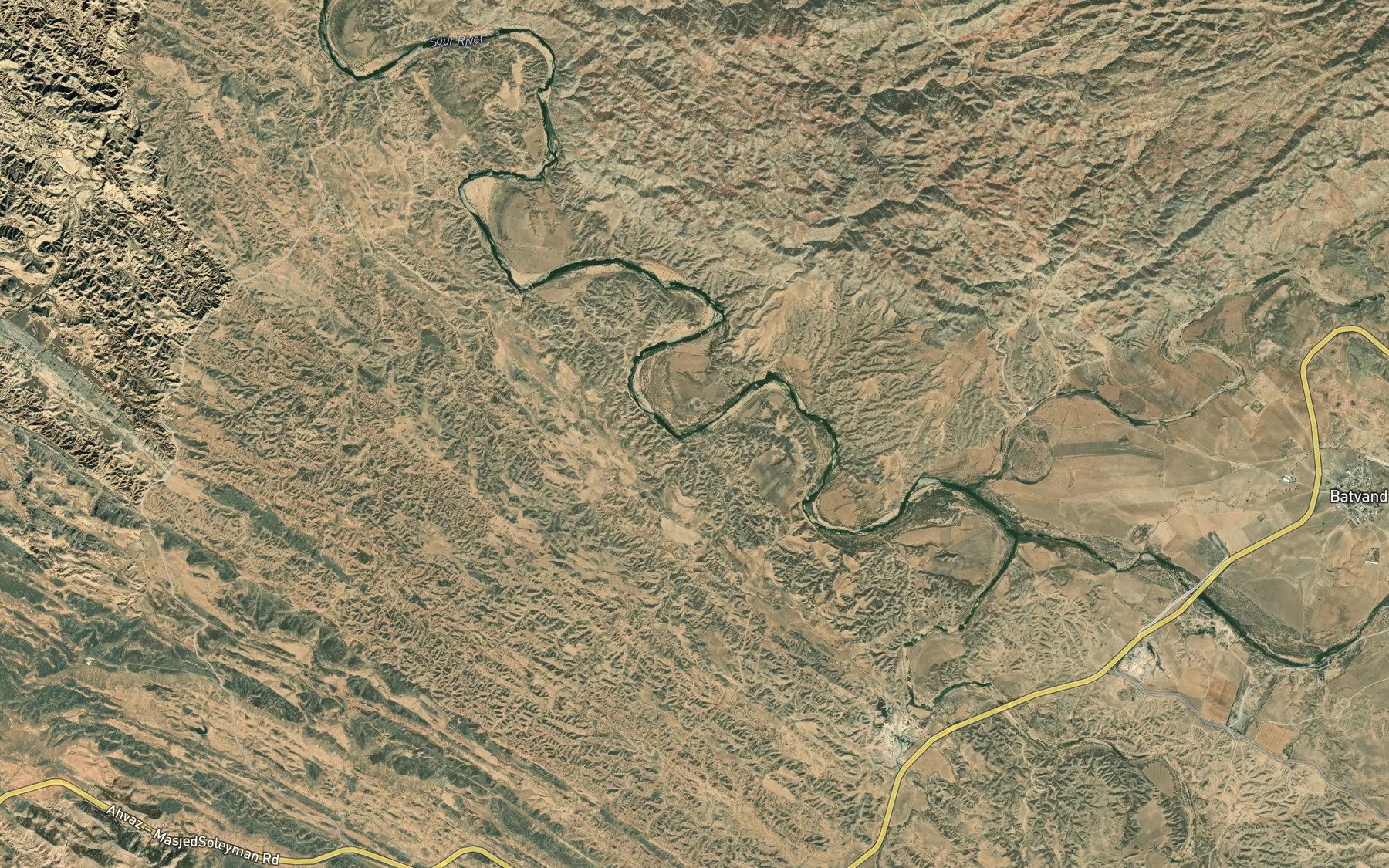 Satellite map of the Rudkhaneh-ye Tabur