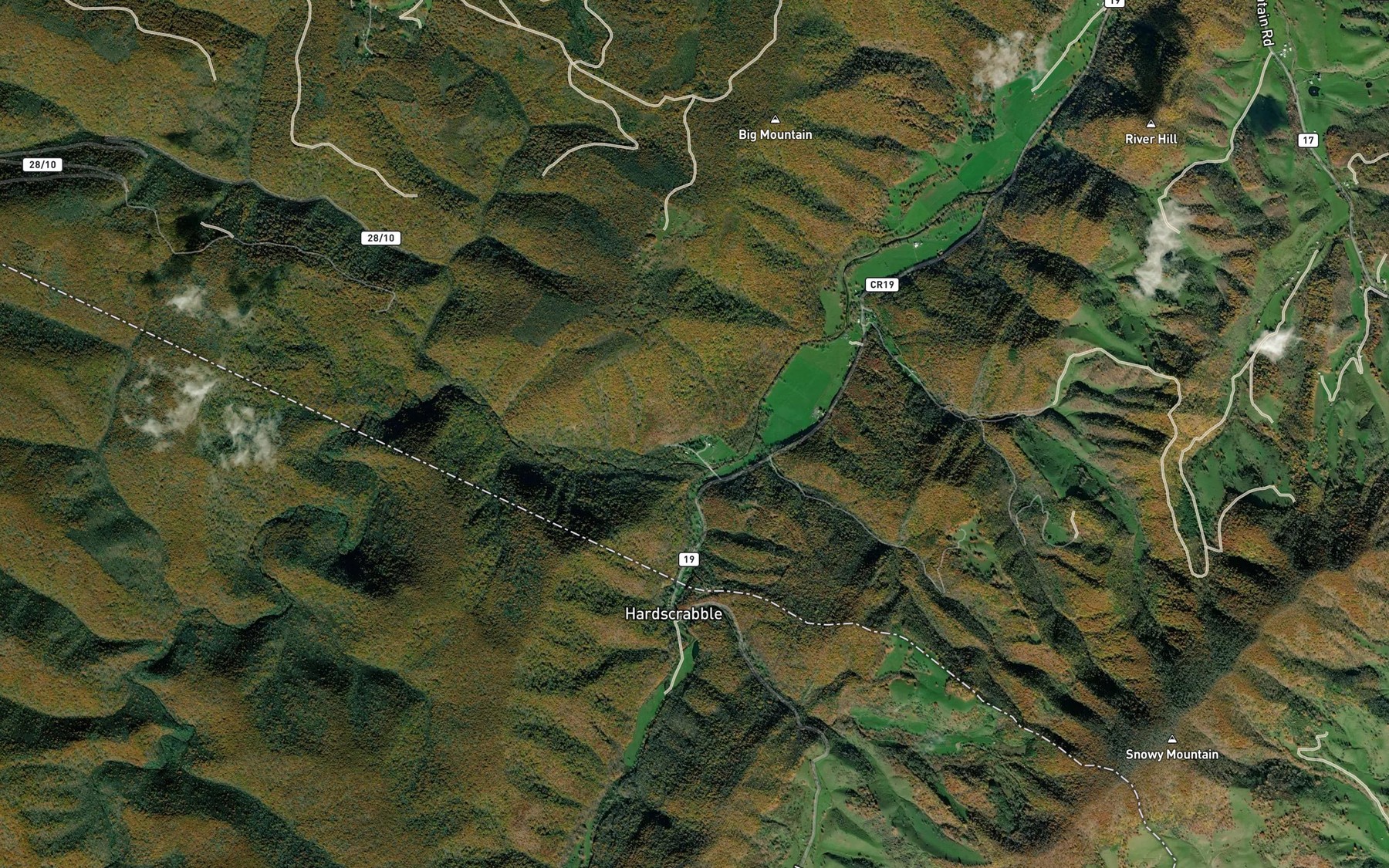 Satellite map of the Straight Fork