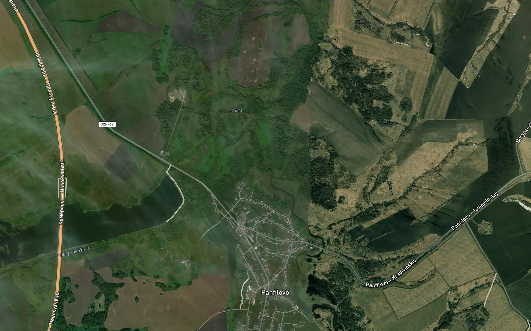 Satellite map of the Yuzhnaya Un'ga