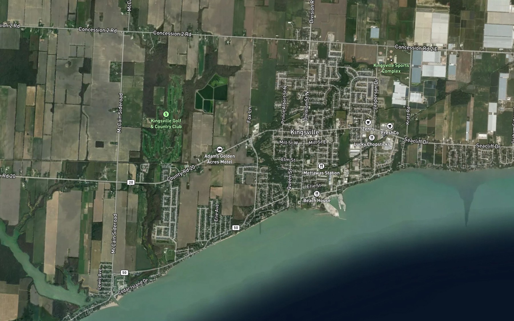 Satellite map of the Mill Creek