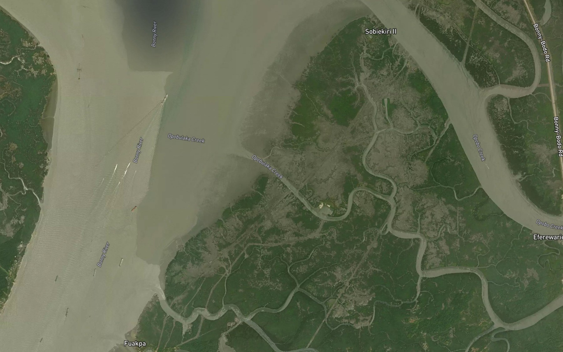 Satellite map of the Opobulaka Creek