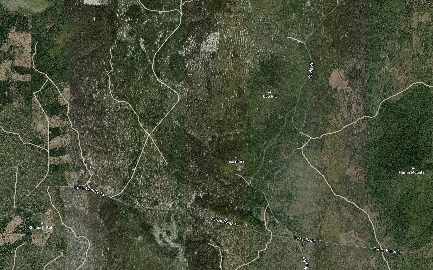 Satellite map of the Bear Spring