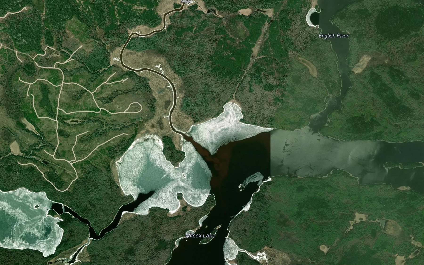Satellite map of the Longlegged River
