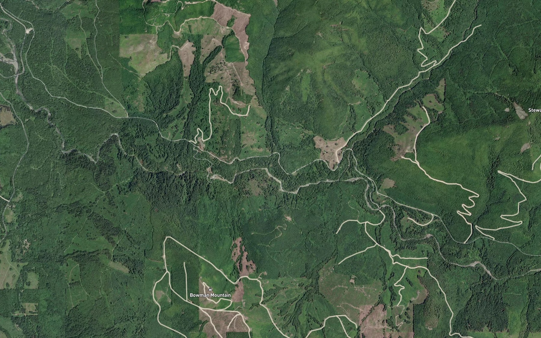Satellite map of the Falls Creek