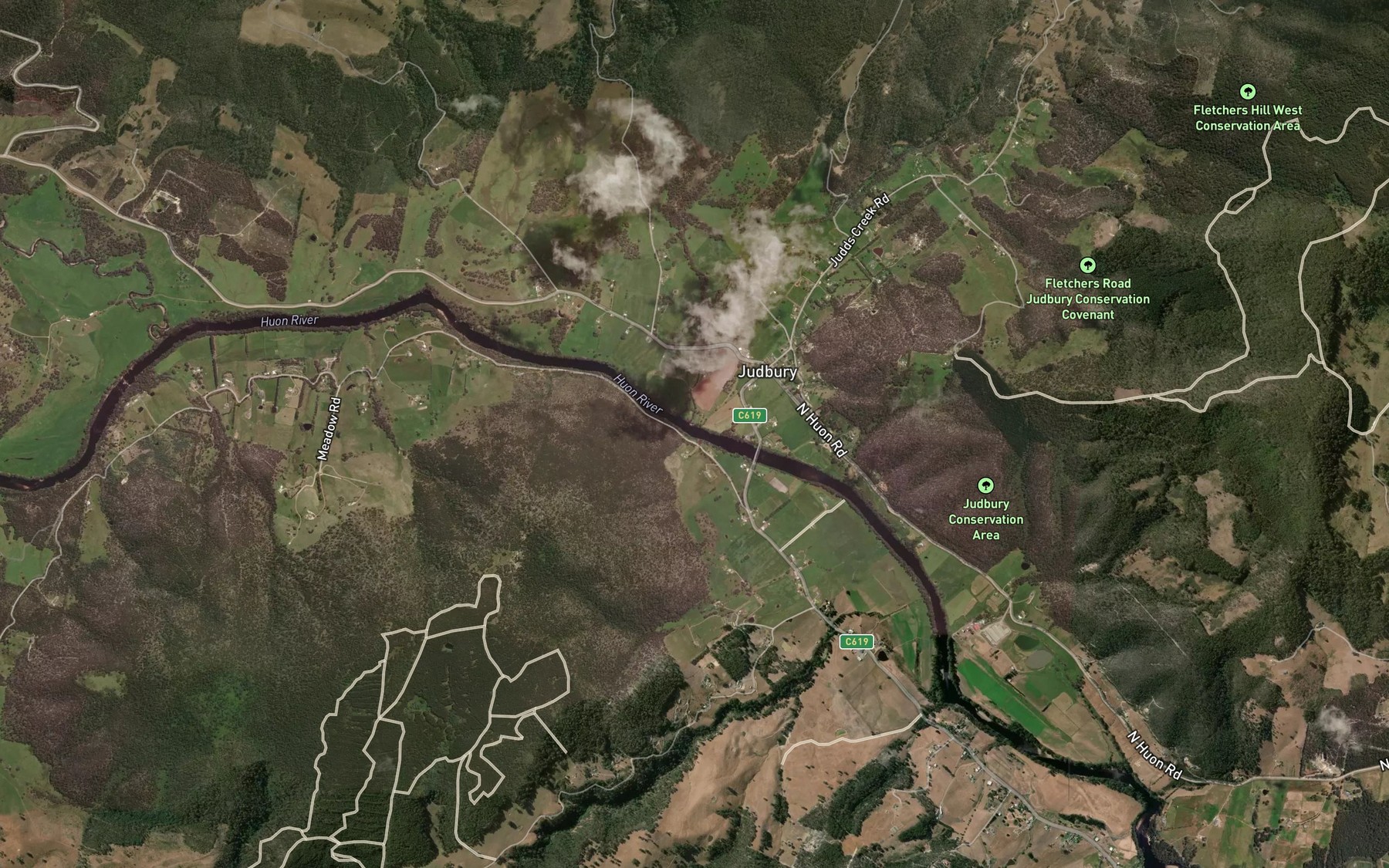 Satellite map of the Judds Creek