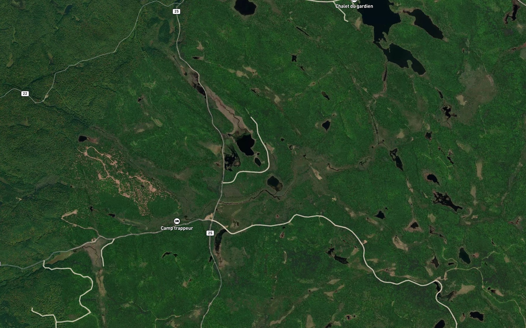 Satellite map of the Etang des Ouaouarons