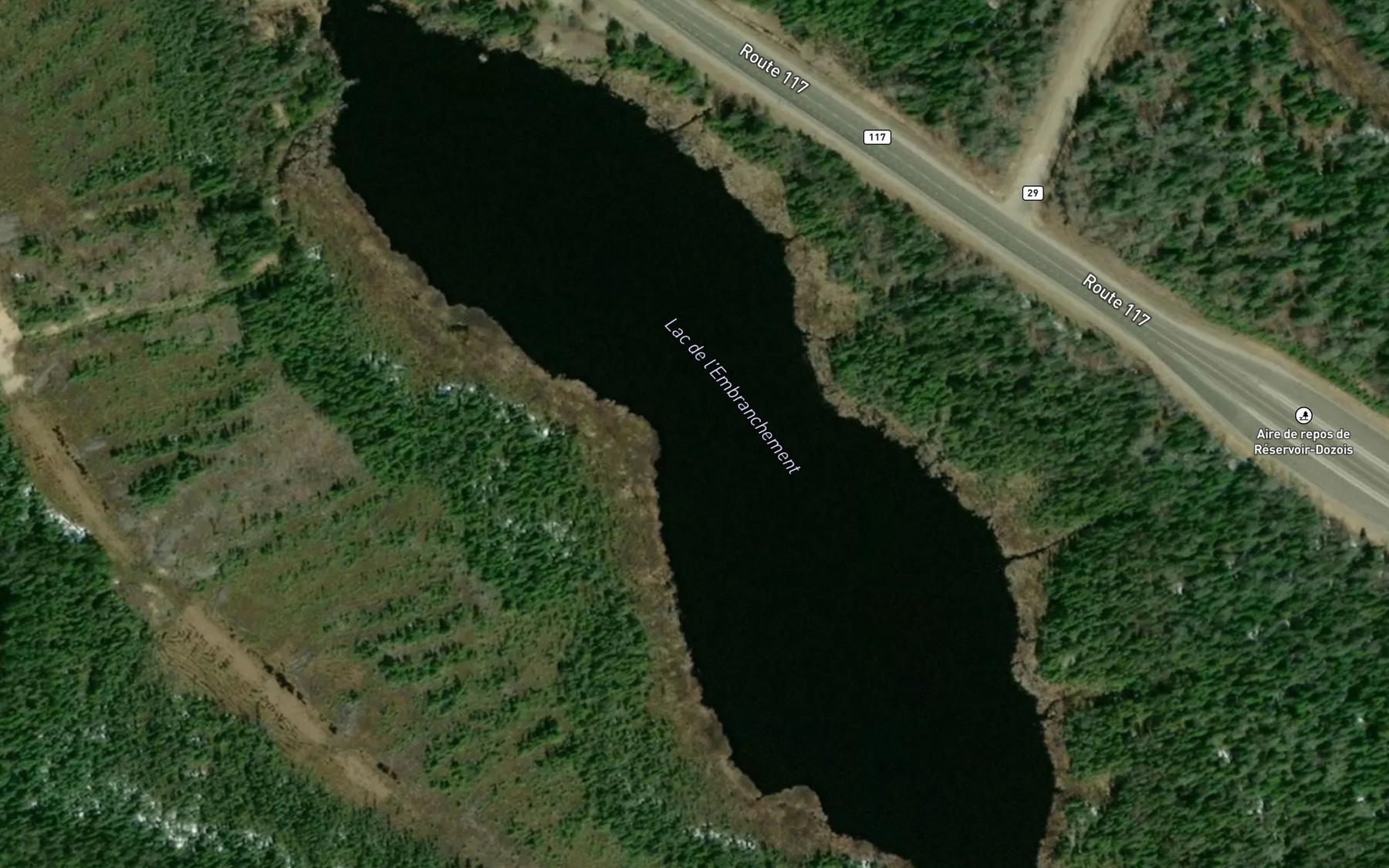 Satellite map of the Lac de l'Embranchement