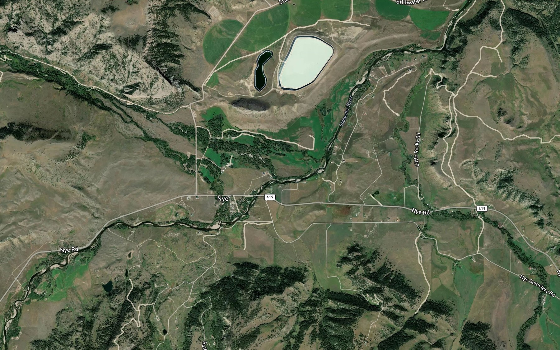 Satellite map of the West Fork Stillwater River