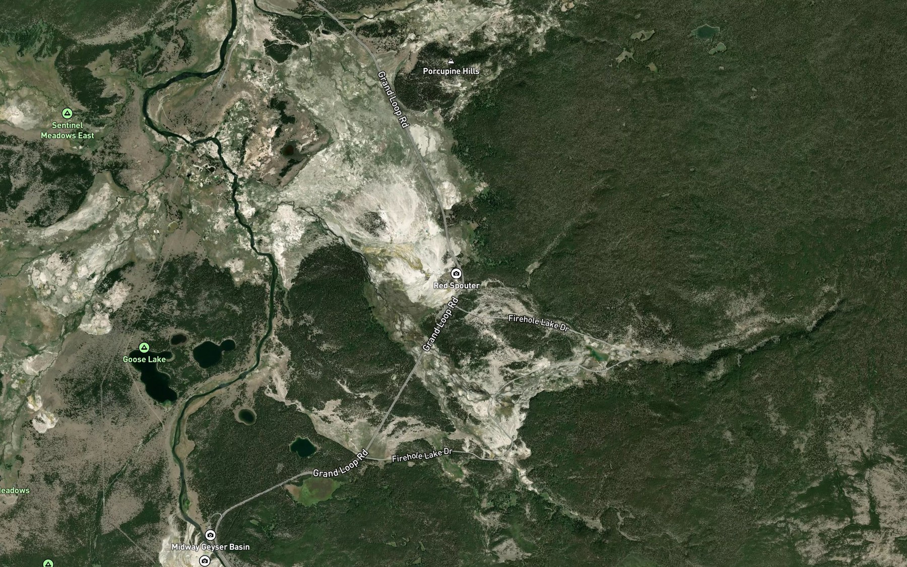 Satellite map of the Fountain Paint Pot