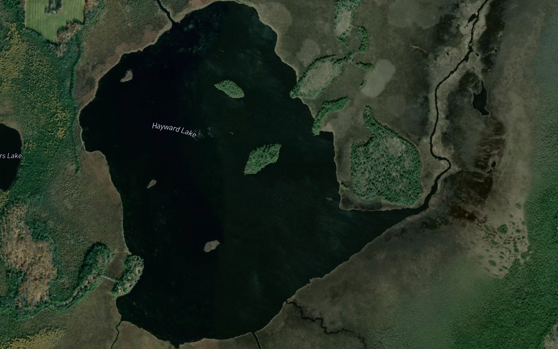Satellite map of the Hayward Lake