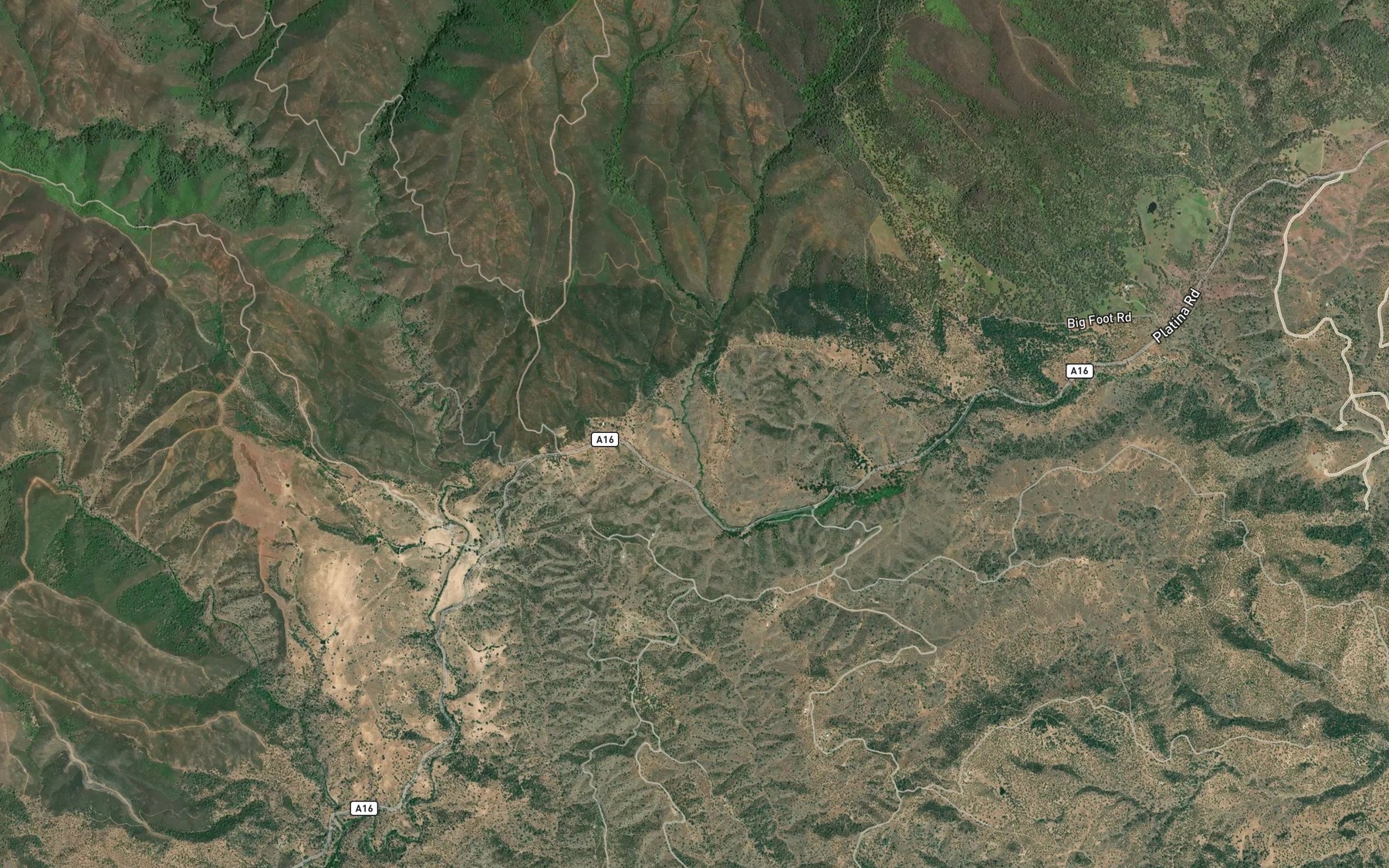 Satellite map of the Wilson Creek