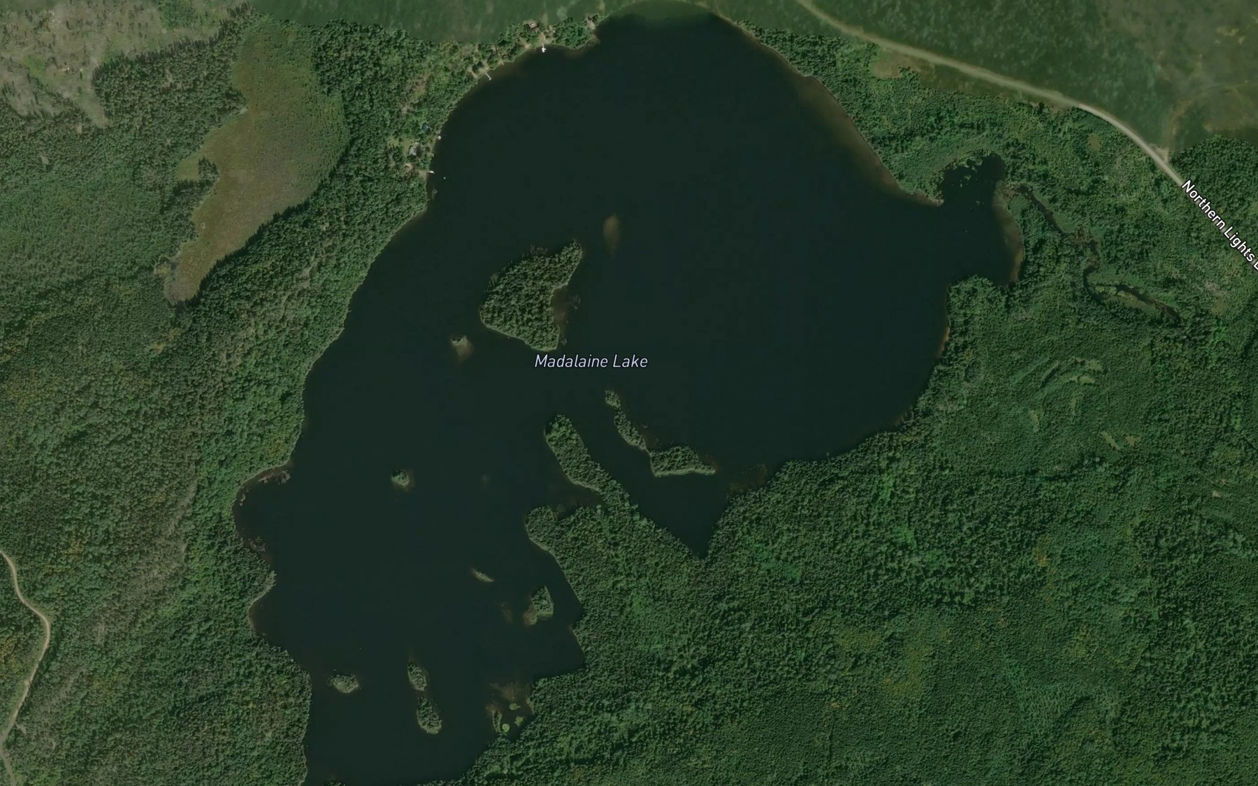 Satellite map of the Madalaine Lake
