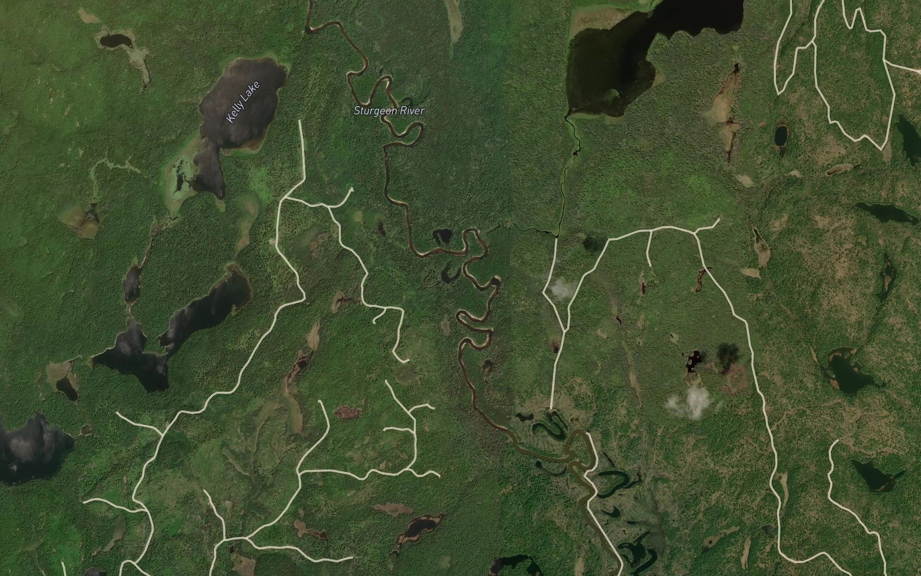 Satellite map of the Manitou River