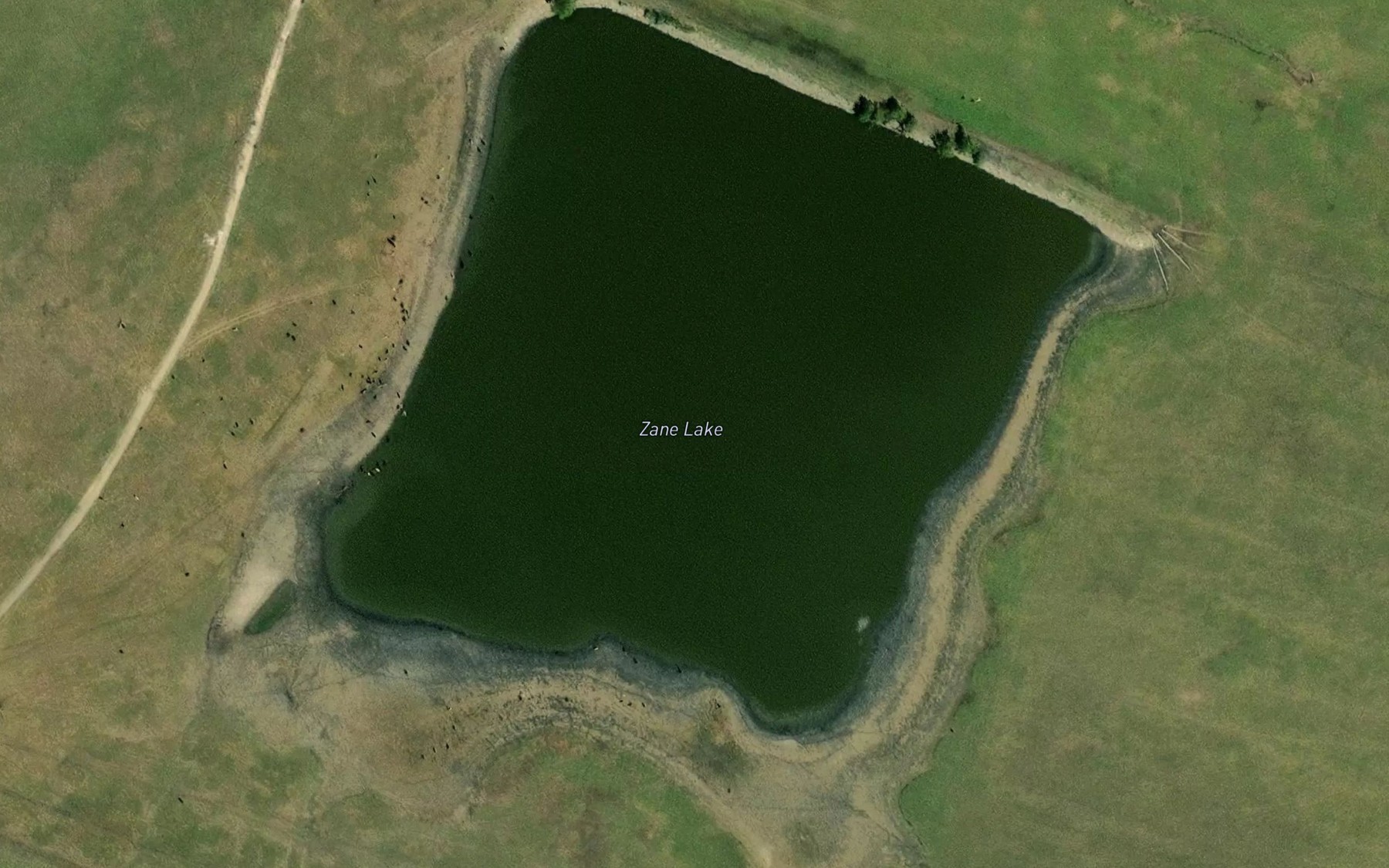 Satellite map of the Zane Lake