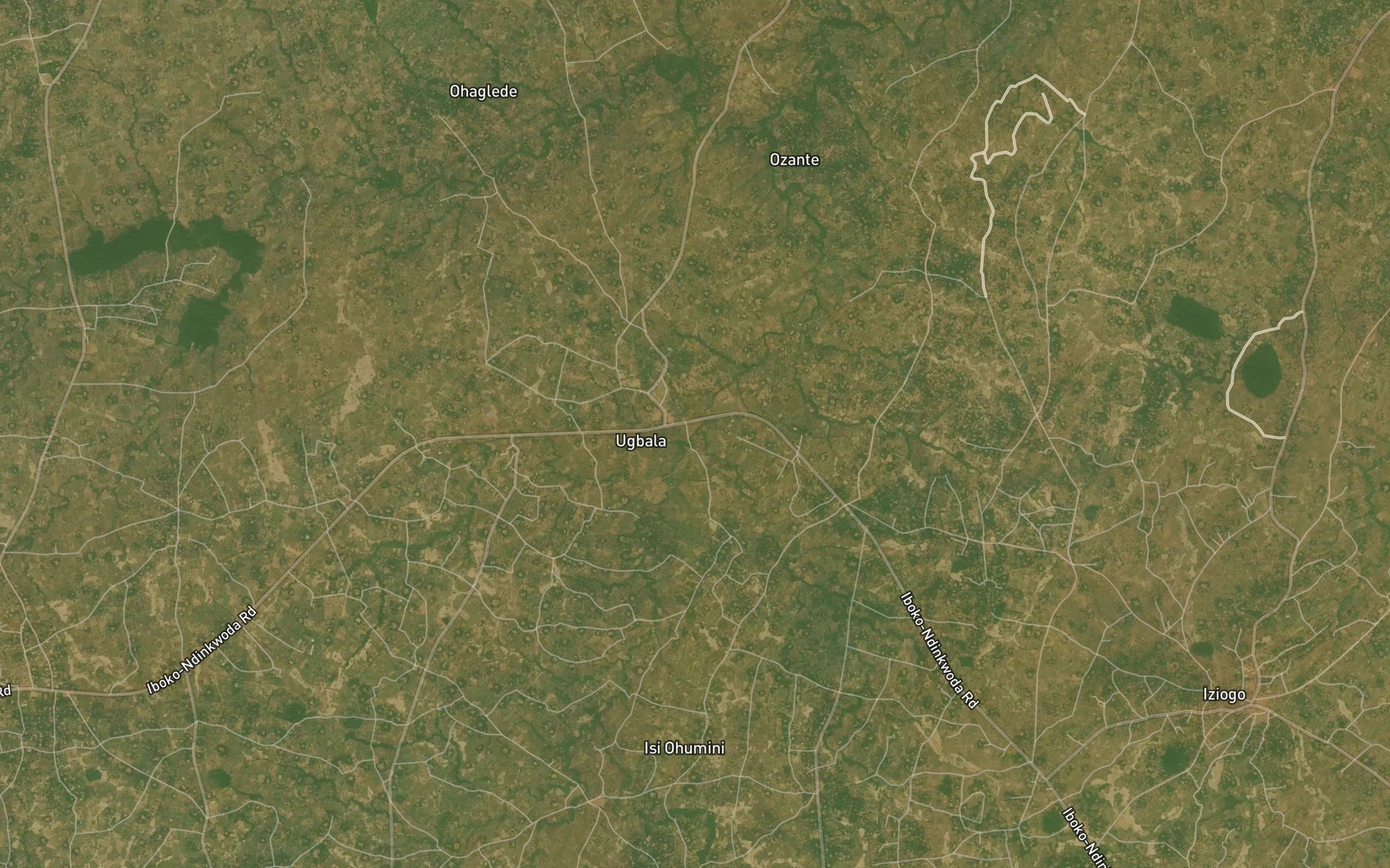 Satellite map of the River Ogbojo