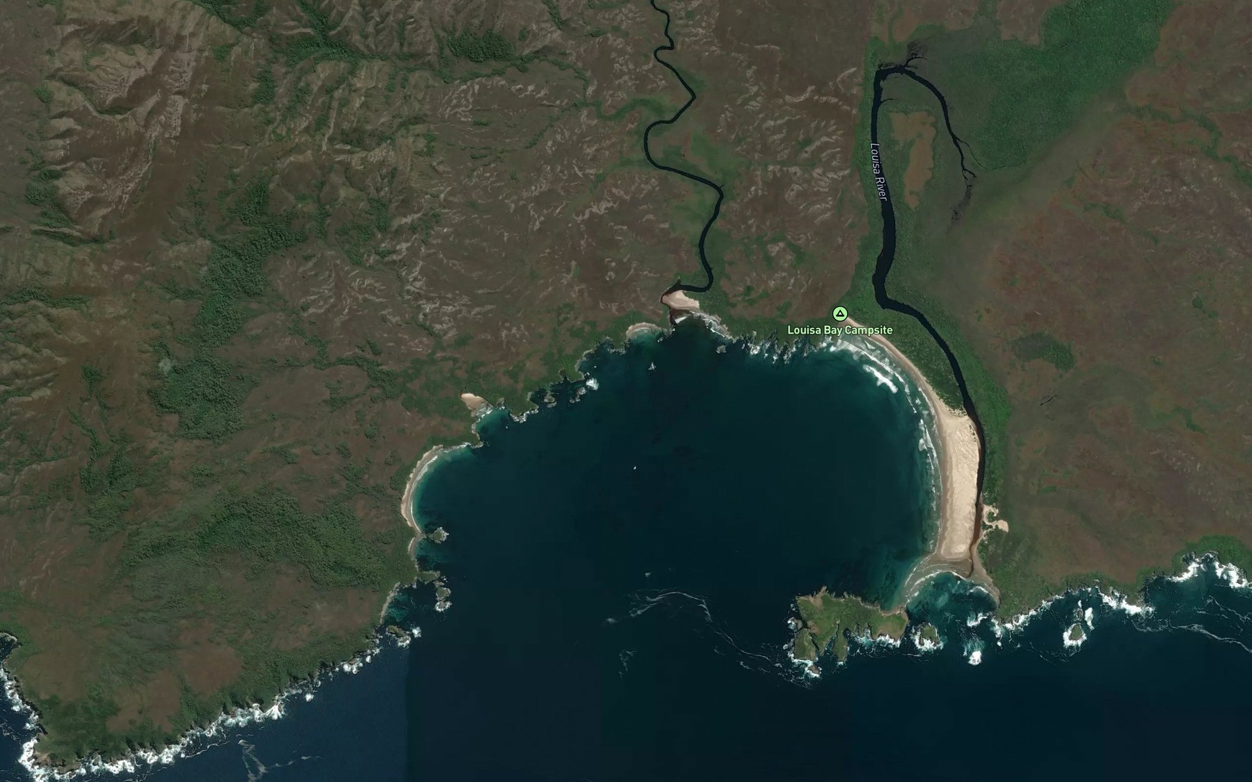 Satellite map of the Louisa Bay