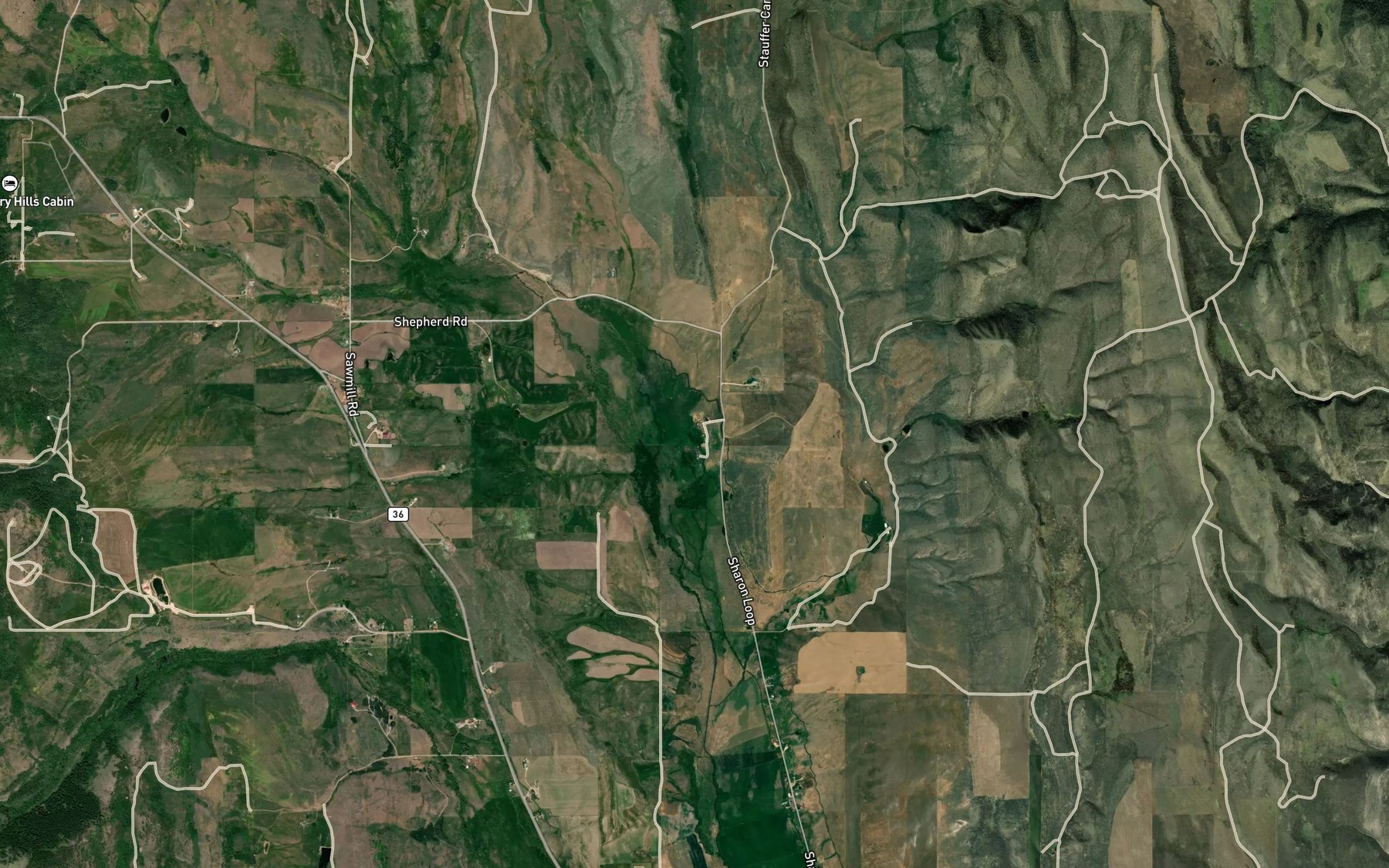 Satellite map of the Crystal Spring