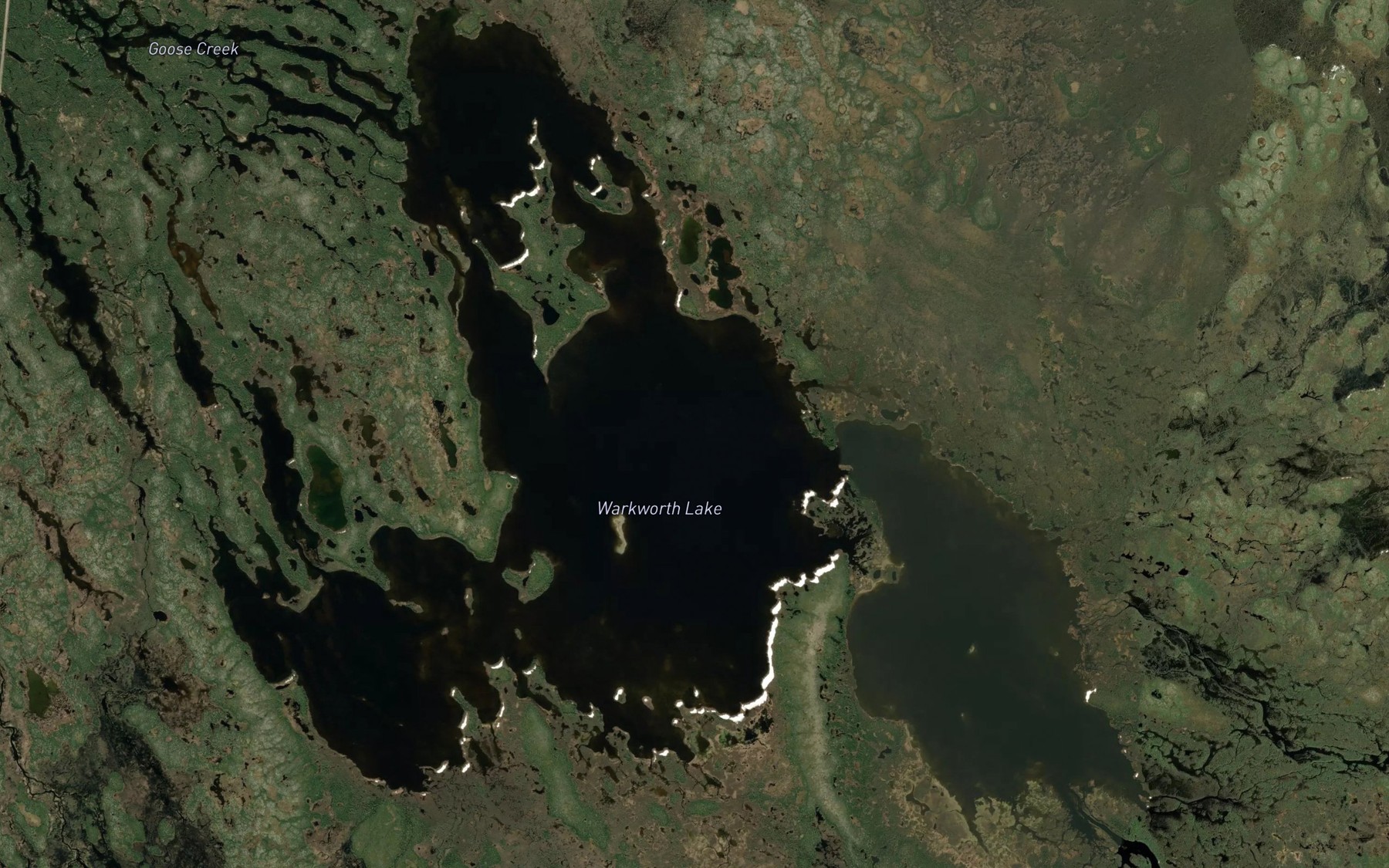 Satellite map of the Warkworth Lake