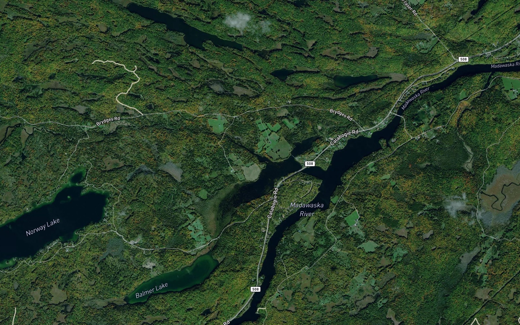 Satellite map of the Hallidays Creek
