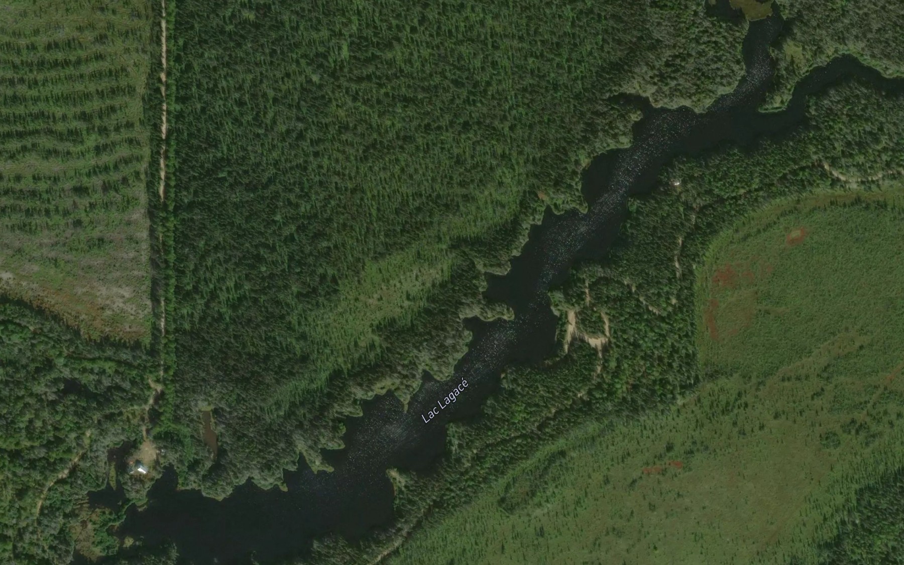 Satellite map of the Lac Lagace