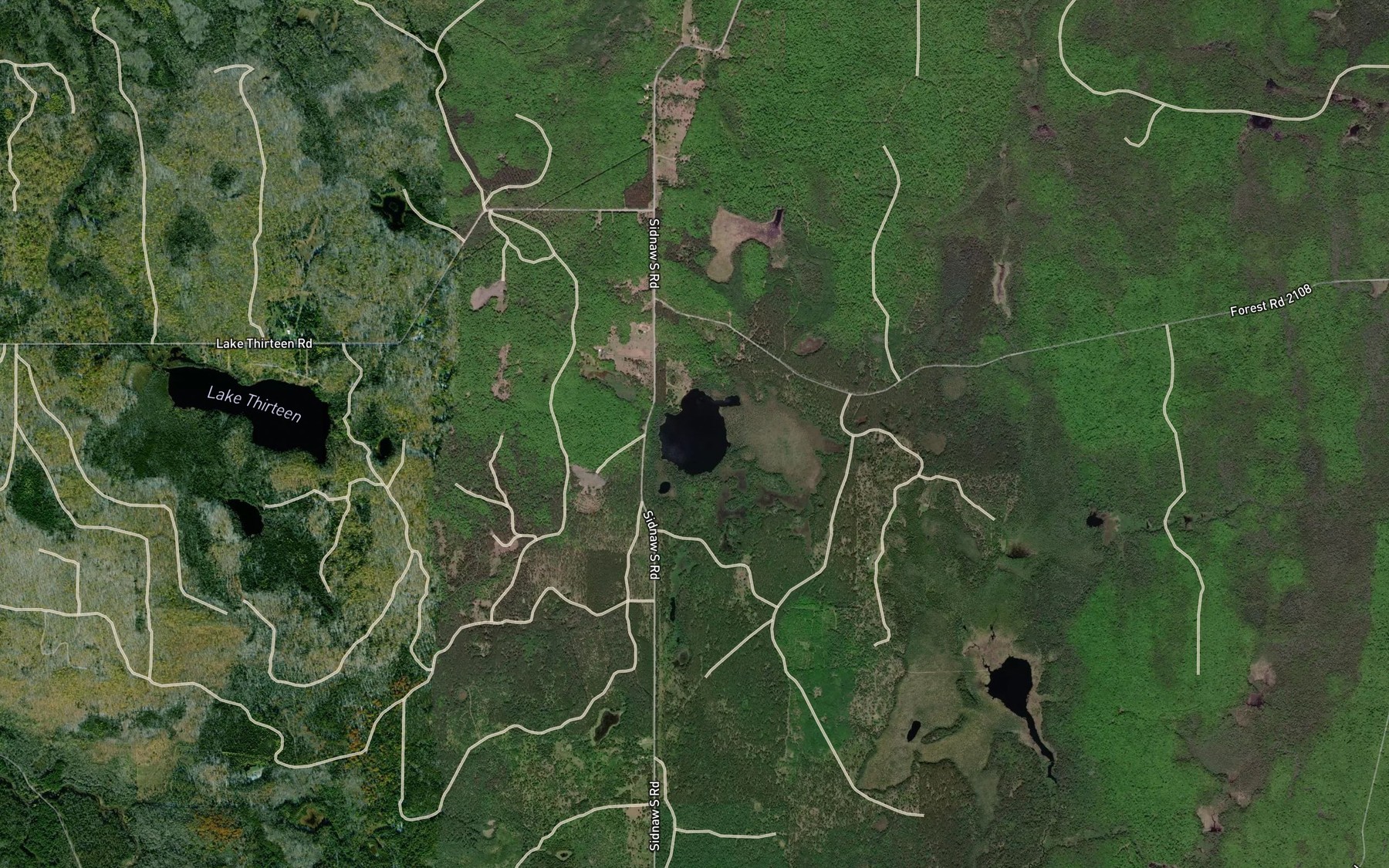 Satellite map of the Hager Lake
