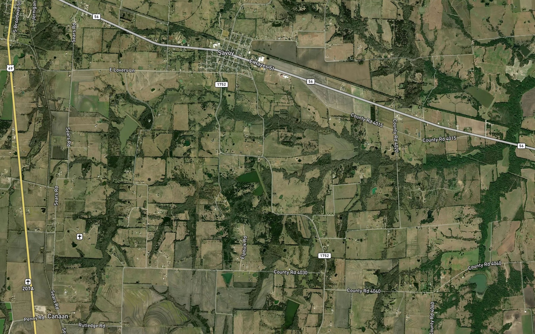 Satellite map of the Soil Conservation Service Site 2 Reservoir